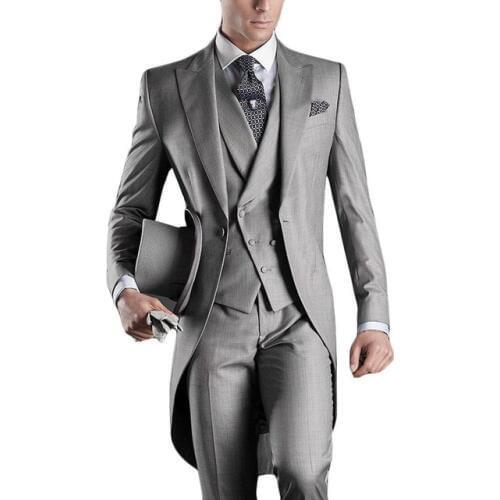 Best Selling Costume Homme Business Mens Suits Wedding Suits For Men Ternos Masculinos Slim Fit Tuxedos(Jacket+Pants+Vest)3 Piec