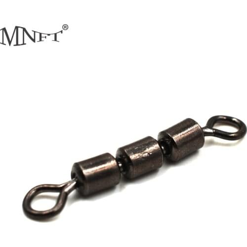 MNFT 6Pcs Rings Rolling Swivel for Carp Fishing Accessories High Speed 3 Roller Swivels Brass Triple Rolling Swivels 3 Rollers