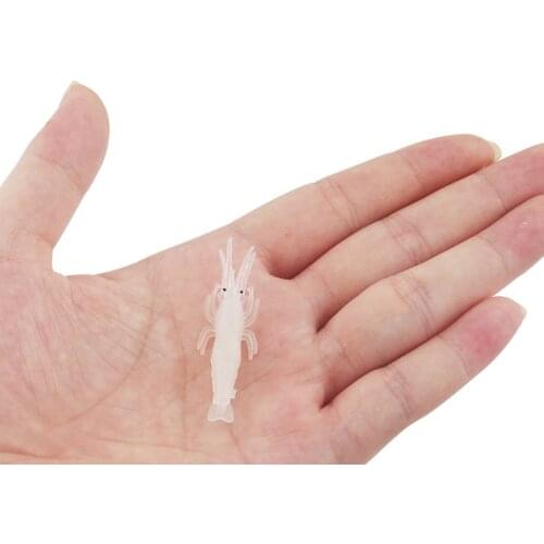 10Pcs Soft Fishing Lures Simulation Silicone Luminous Luya Baits 48mm Artificial Spinner Shrimp Soft Bait SwimBait Carp Tackle