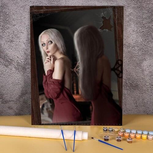 Woman Girl Painting By Numbers Package Acrylic Paints 50*70 Paiting By Numbers Home Decor For Handiwork