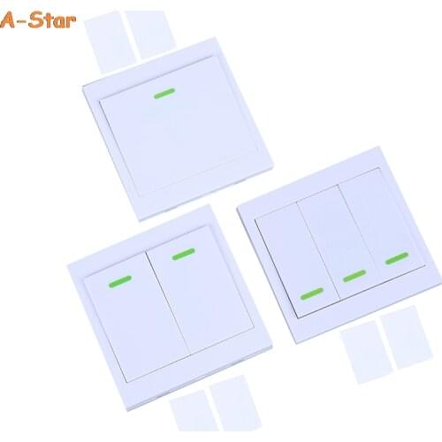 EV1527 433Mhz 86 Wall Panel Wireless Remote Control Switch Transmitter 1 2 3 Button RF Receiver For Bedroom Ceiling Light Lamp