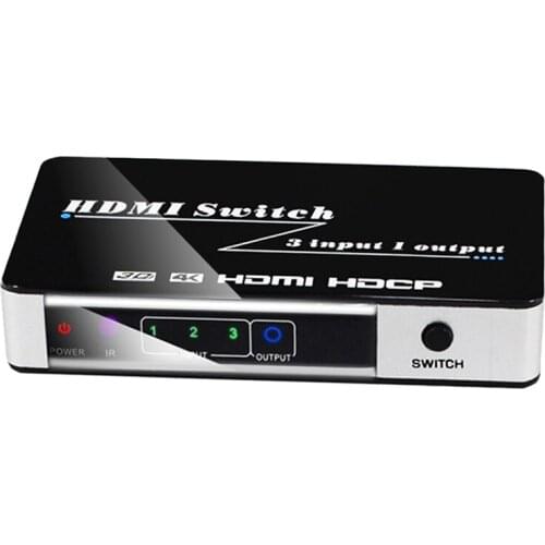 New 3 Port 1 8Gbps HDR 4K HDMI Switch Support HDCP 2.2 Mini HDMI 2.0 Switcher HUB Box with Auto & IR Remote Control EU Plug