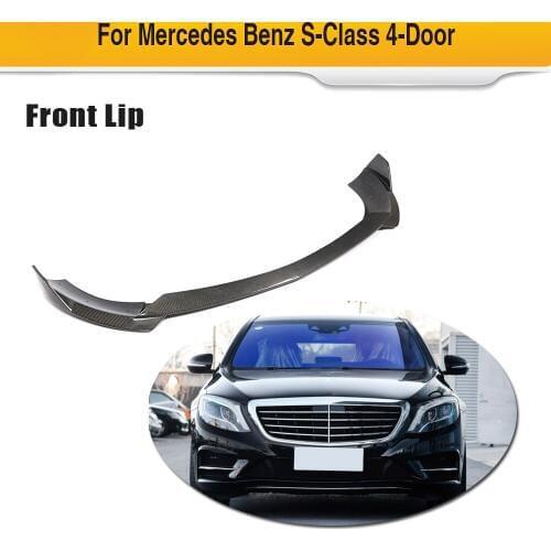 For Mercedes-Benz S Class S400L S500L S600L 4 Door Sport Sedan 2014 - 2017 Carbon Fiber Front Bumper Lip