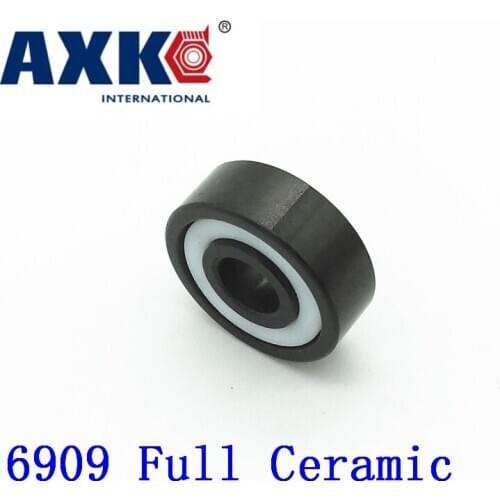 2019 Real Rolamentos Axk 6909 Full Ceramic Bearing ( 1 Pc ) 45*68*12 Mm Si3n4 Material 6909ce All Silicon Nitride Ball Bearings