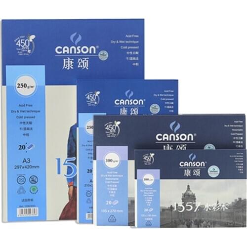 CANSON Professional Watercolor Book/Pad/Paper 8/16/32K A3/A4/A5 180/200/250/300g/m² Art Drawing Watercolor Paper Stationery 1557