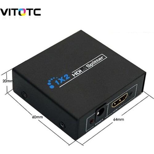 1 in 2 out 1080p HDMI-compatibl Splitter 1x2 Splitter Power Signal Amplifier NEW Original Box 1.3B 1.4 Compliant DVD Player