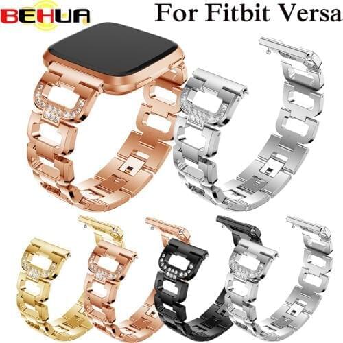 Strap For Fitbit Versa Bracelet Wrist Band Smart Accessories 130mm-200mm Elegant Watch Band Luxury Replacement With Rhinestone