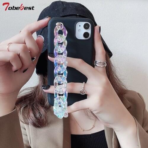 Clear Crystal Bracelet Chain Phone Case For Samsung Galaxy A10 A20 A30 A40 A50 A60 A70 A10S A20S A20E Silicone Matte TPU Cover