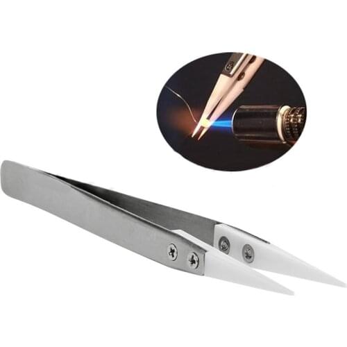 Head changeable ceramic tweezers high temperature acid alkali corrosion resistance wire DIY tool