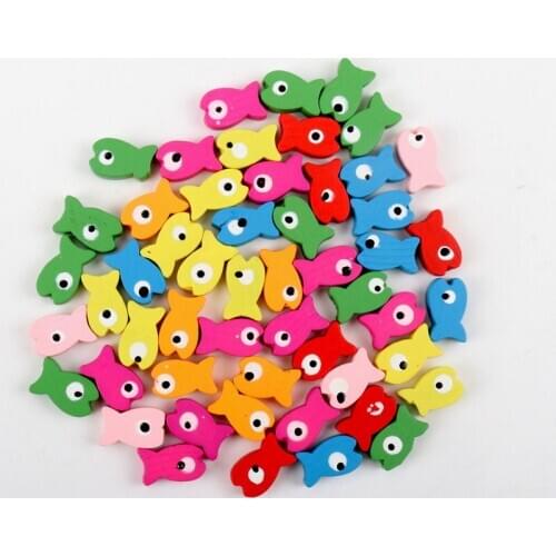 Mixed Lovely Fish Wooden Spacer Beads For Jewelry making 20x11mm 30pcs
