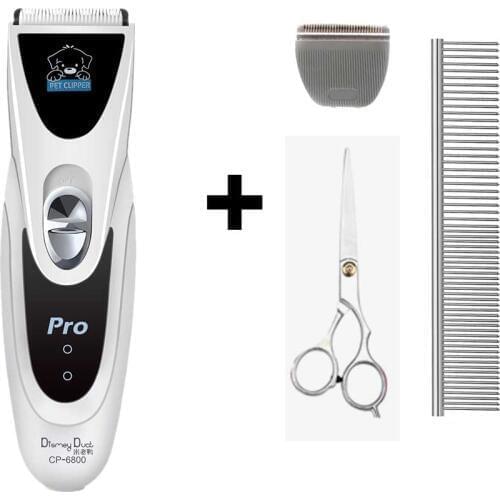 CP6800/MY - 90 Powerful Electric Dog Hair Trimmer Silver Rechargeable Sharp Pet Hair Clipper Dog Grooming Haircut Shaver Machine