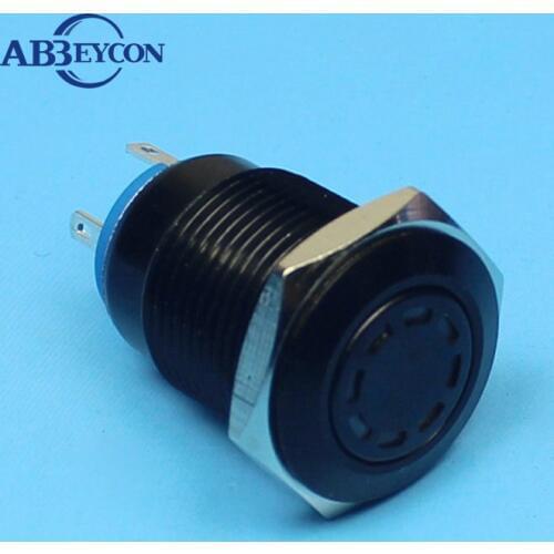 TY 1686 IP67 1NO flat round anti-vandal DD multipoint LED illuminated black metal button High quality switch