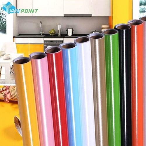 0.4x2M Old Cabinets Renovation Sticker Bright Red Self-Adhesive Wallpaper Furniture Wardrobe Desktop Waterproof Decorative Film