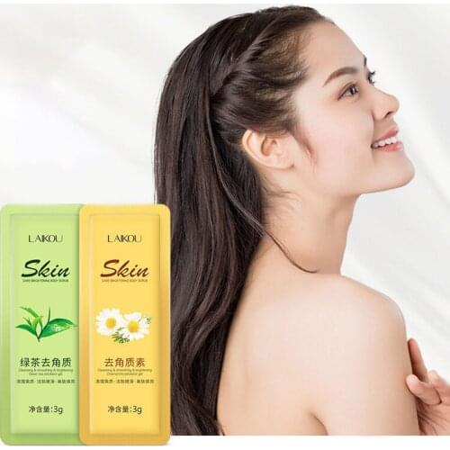 Laikou 2Pc Body Scrubs Green Tea Exfoliating Scrub Pack Deep Cleansing Pores Whitening Cream Dead Skin Removal Body Skin Care