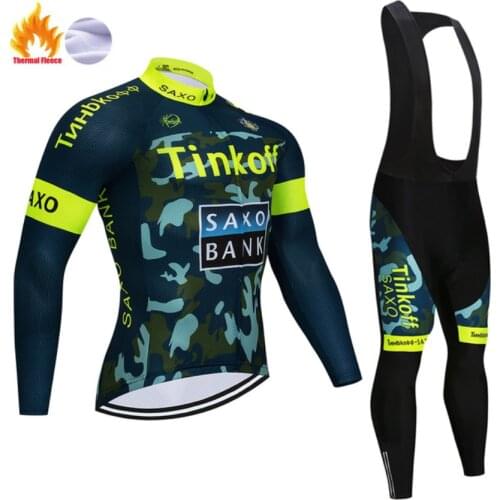 2021 New Tinkoff Pro Team Cycling Clothing Winter Thermal Dleece Mens Cycling Jerseys MTB Bike Maillot Ropa Ciclismo Sportswear