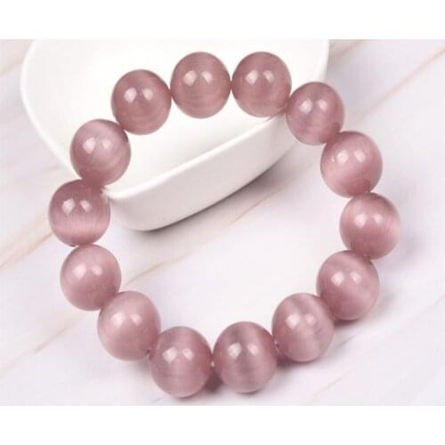 21/5000 High quality pink opal elastic bracelet is elegant and stylish jewelry