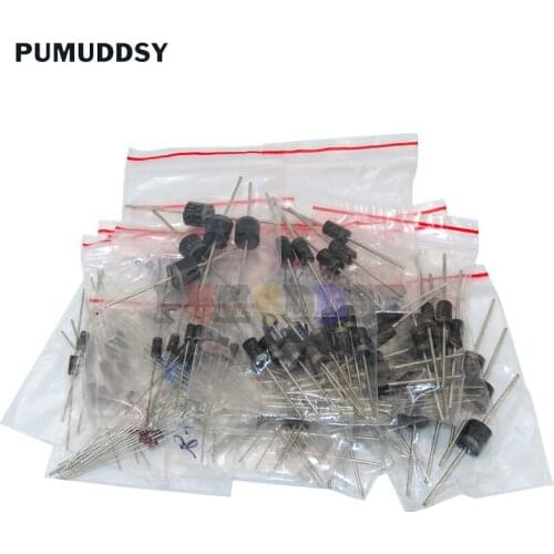 255PCS Fast Switching Rectifier Schottky Diode Assorted Kit 1N4001 1N4004 1N4007 1N5408 UF4007 FR307 1N5819 1N5822 6A10 10A10