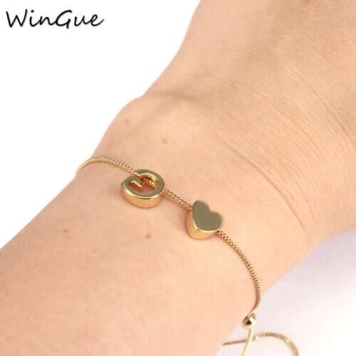 26 Alphabet Letter Bracelet Gold Color Chain Bracelets for Women Girls DIY Name Bracelet Love Jewelry
