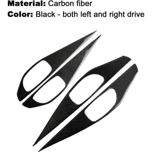 4Pcs Carbon Fiber Car Door Inner Handle Panel Interior Cover Trim for Infiniti Q50 2014-2020 Car Interior Mouldings