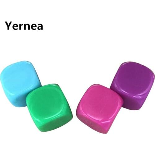50Pcs/Lot 16mm Blank Dice Acrylic Rounded Corner Can Write Color Blank Dice Interesting Creativity DIY Dice Set Entertainment