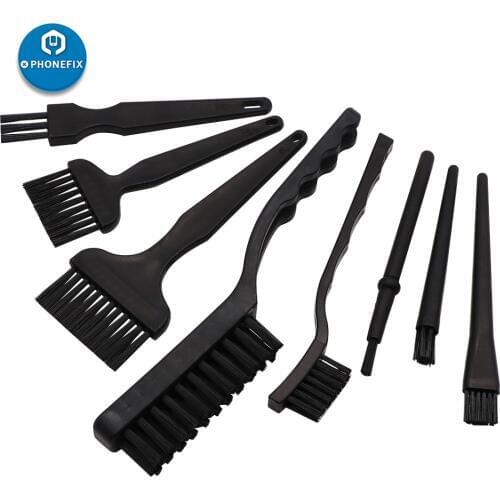 8Pcs Black Anti Static ESD Cleaning Brush Electronic Device Repair Cleaning Brush for Phone Tablet PCB BGA Repair Soldering