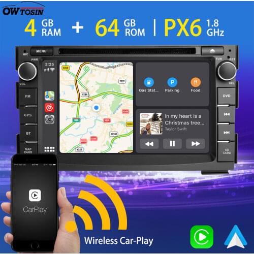 Android 10 PX6 4GB+64GB Car DVD Multimedia Player For KIA Venga CEED Wireless Carplay 5*USB GPS Navi Radio TDA7850 DSP HDMI DAB