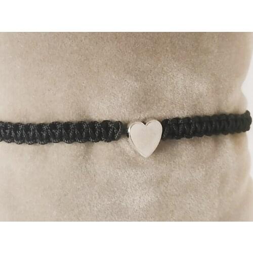 Heart Stone Macrame Hand Knit Rope Bracelet in Different Colors And Adjustable Size