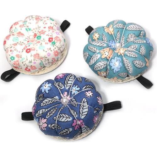 Pumpkin Shape Pin Cushion Patchwork Pin Holder DIY Sewing Craft Handcraft Tools