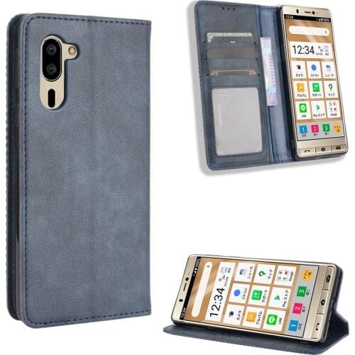 For Sharp Simple Sumaho 5 A001SH Case Wallet Flip Style Vintage Leather Phone Cover For Sharp Simple5 Sumaho5 With Photo Frame