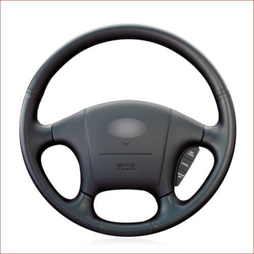 Black Faux Leather Steering Wheel Cover for Hyundai Sonata 1999 2000 2001 2002 2003 2004 2005 Parts