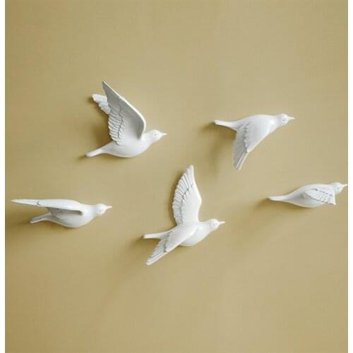 Home Decoration Wall Resin Birds 3d Wall Stickers Living Room Home Nordic style Childrens room Decoration Accessories