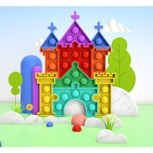 Silicone Castle Push Bubble Sensory Toy Children Antistress Fidget Autism Toys Stress Relieve Toys for Kids Adult Gifts