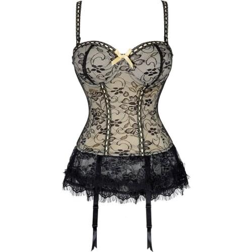 Steampunk Corset Top Bodice Corselet Gothic Clothing Womens Corset Sexy Erotic Lace Floral Pattern Lingerie