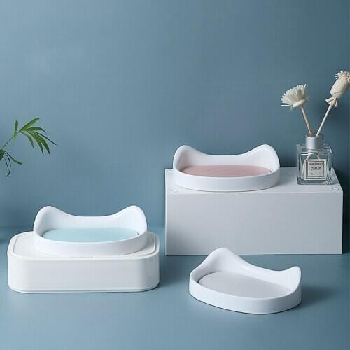 Creative cat soap box sucker wall-mounted soap holder cute bathroom drain soap box