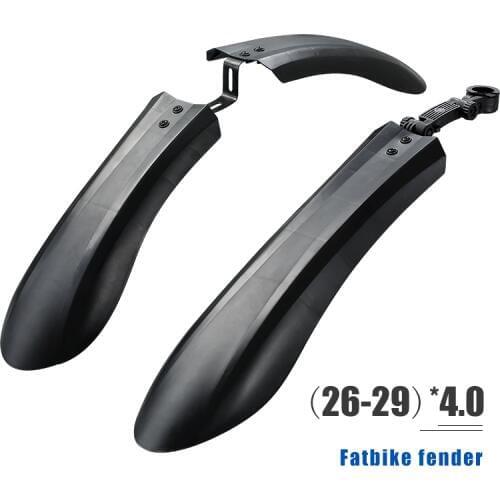 CYCLEZONE 4.0 Wide Fat Bike Fender 2pcs Snowmobile Bicycle Wings 26-29 inch Bike Front Rear Mud guard Widen For Fatbike Fenders