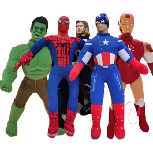 Hot 40cm 16'' Disney Soft Stuffed Hero Captain America Iron Man Spider man Thor Plush Toys Movie Dolls Christmas Birthday Gifts