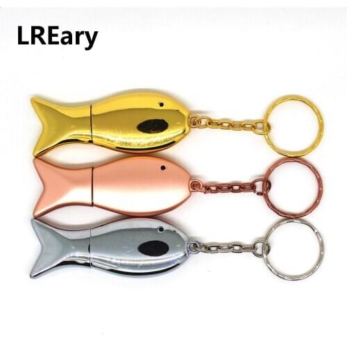 Mini Metal Fish USB Flash Drive Pen Drive 16GB 8GB 4GB USB 2.0 Keychain 32GB 64GB Memoria Stick Pendrive 128GB Cle