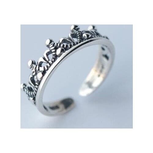 Trendy Simple Crown Rings For Women Lover Engagement Wedding Open Geometric Finger Rings Punk Jewelry