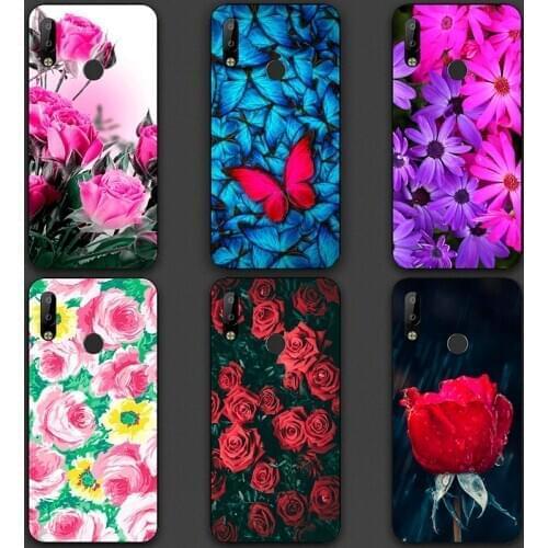 Fashion Silicon Phone Case For Tecno Camon 11 Pro 6.2" Wolf Cute Flower Patterned Fundas For Tecno Camon 11 Camon11 CF7 CF7k