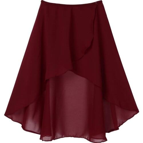 New Women Girls Chiffon Ballet Skirt Adjustable Irregular Midiskirt Adult Gymnastics Training Dress Dancing Performance Costume