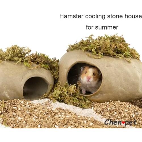Hamster Cooling Stone House for Summer Small Pet Shelter House Sleeping Cave for Guinea Pig Chinchillas Ceramics Rat Cage