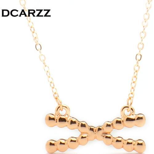 DNA Necklace in Rose Gold Tiny Science Jewelry Women Pendant Chromosome Necklace Doctor Gift Molecular Medical Jewelry Wholesale