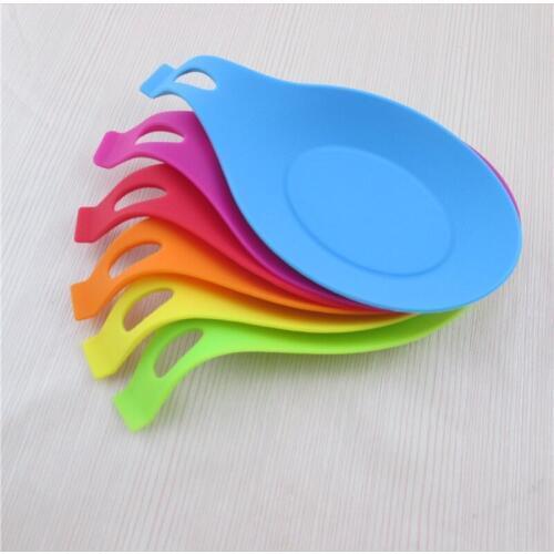 Food Grade Silicone Heat Resistant Spoon Rest Utensil Spatula Holder Gadget Kitchen Storage Rack Tool Aid Home Organizer