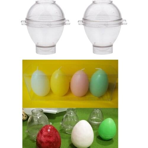 75mm Egg Shaped Plastic Candle Mould Soap Moulds DIY Candle Making Tool Clay, Set of 2