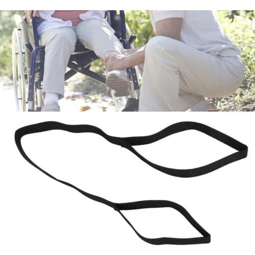 Leg Lifter Assist Strap Soft Leg Recovery Stretching Assist Band with Foot Loop Hand Grip Black