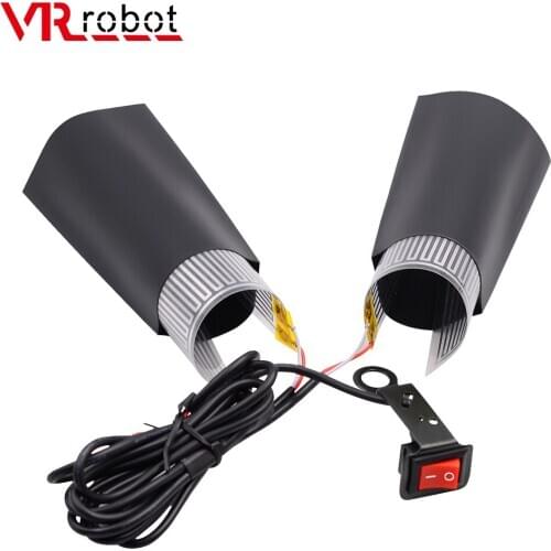 VR robot Motorcycle Heated Grips Handlebar with Independent Switch 12V PET Metal Heating Film Warmer Kit For Motorcycle E-Bike