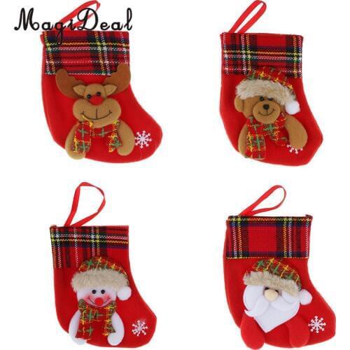 Christmas Santa Claus Snowman Stockings Candy Socks Bag Xmas Tree Hanging Decor