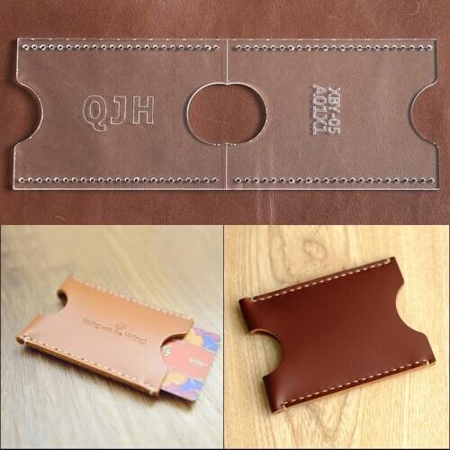 DIY ID Card Bag Acrylic Template Business Card Bag Making Drawing Sewing Stencil Leather Craftwork Design Mould Tool
