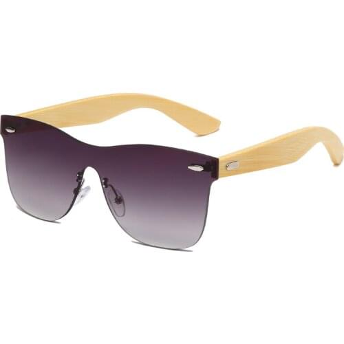 Bamboo Wood Sunglasses Brand Design Men Women Rimless Square Sun glasses UV400 Shades Eyewear oculos de sol