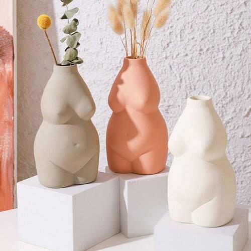 Resin Vases Body Art Ceramic Home Tabletop Decoration Plants Flower Pot Vase Planter Vase Desk Decor